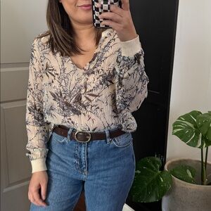 MUNTHE Silk Blend Popover Blouse. Size 36/ 6US